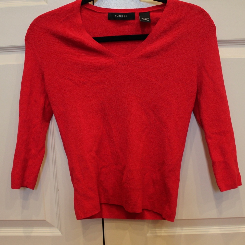 Women's Express Red V-Neck Sweater